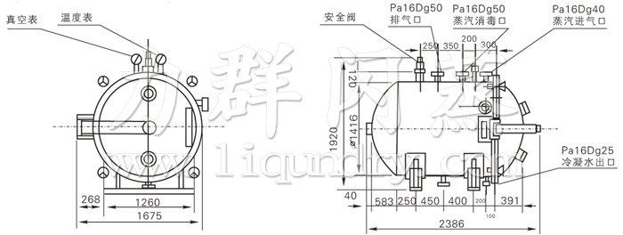 圓形靜態真空幹燥機結（jié）構示意圖
